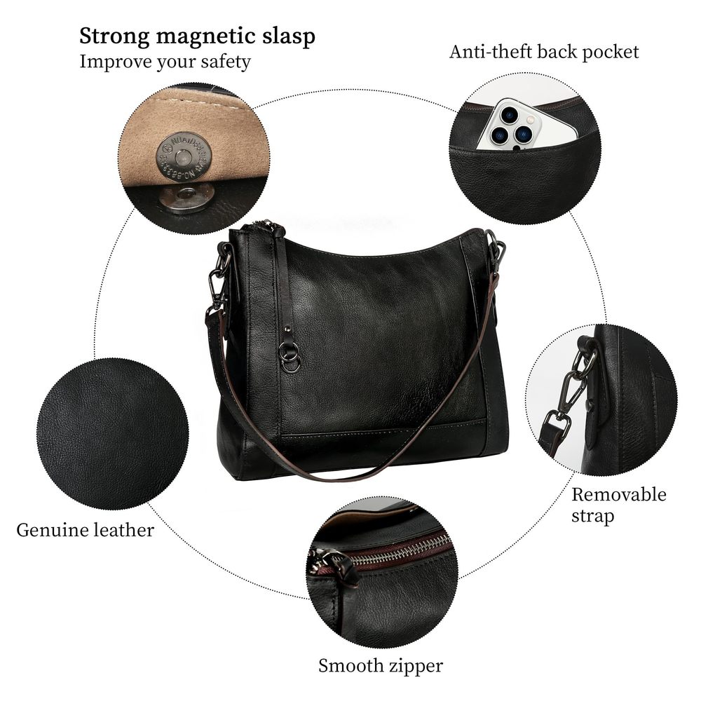 Retro Leather Crossbody Bags Shoulder Bag Purse And Handbag Hobo :^) - Picture 5 of 7